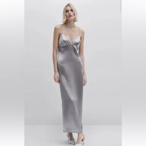 MASSIMO DUTTI studio- Satin dress with slit